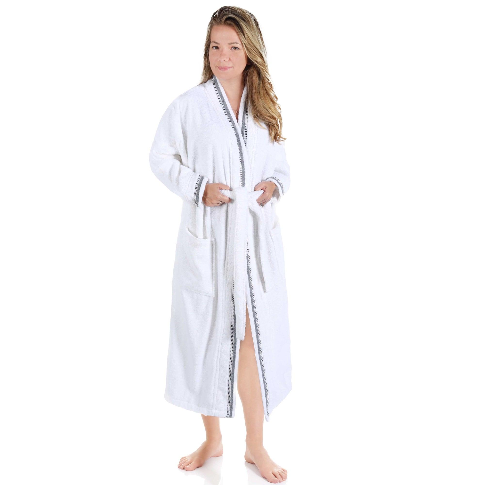 Turkish Cotton Terry Kimono Embroidered Super-Soft Unisex Bathrobe
