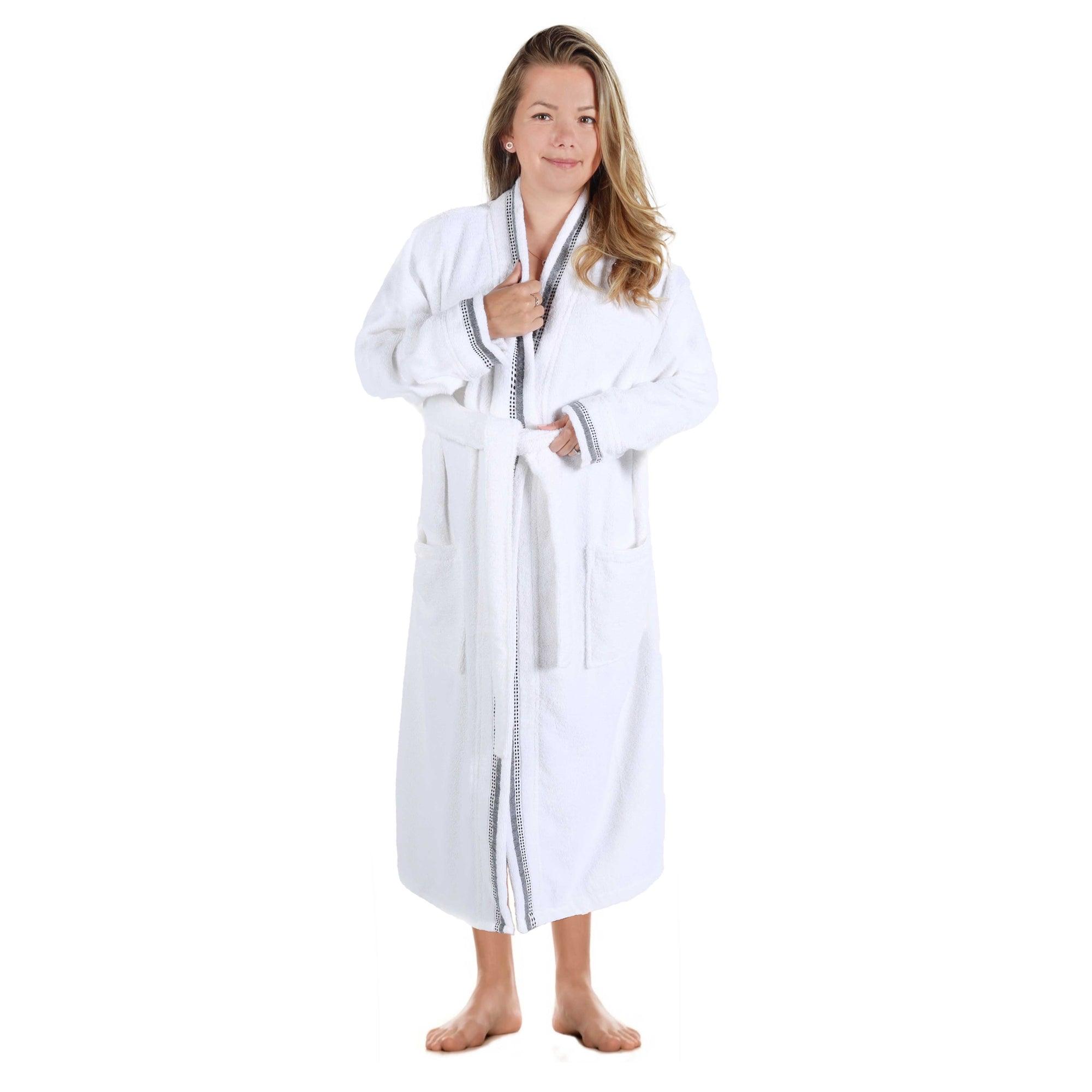 Turkish Cotton Terry Kimono Embroidered Super-Soft Unisex Bathrobe