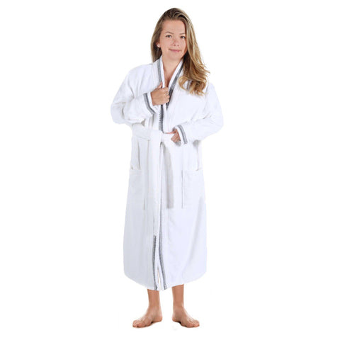 Turkish Cotton Terry Kimono Embroidered Super-Soft Unisex Bathrobe