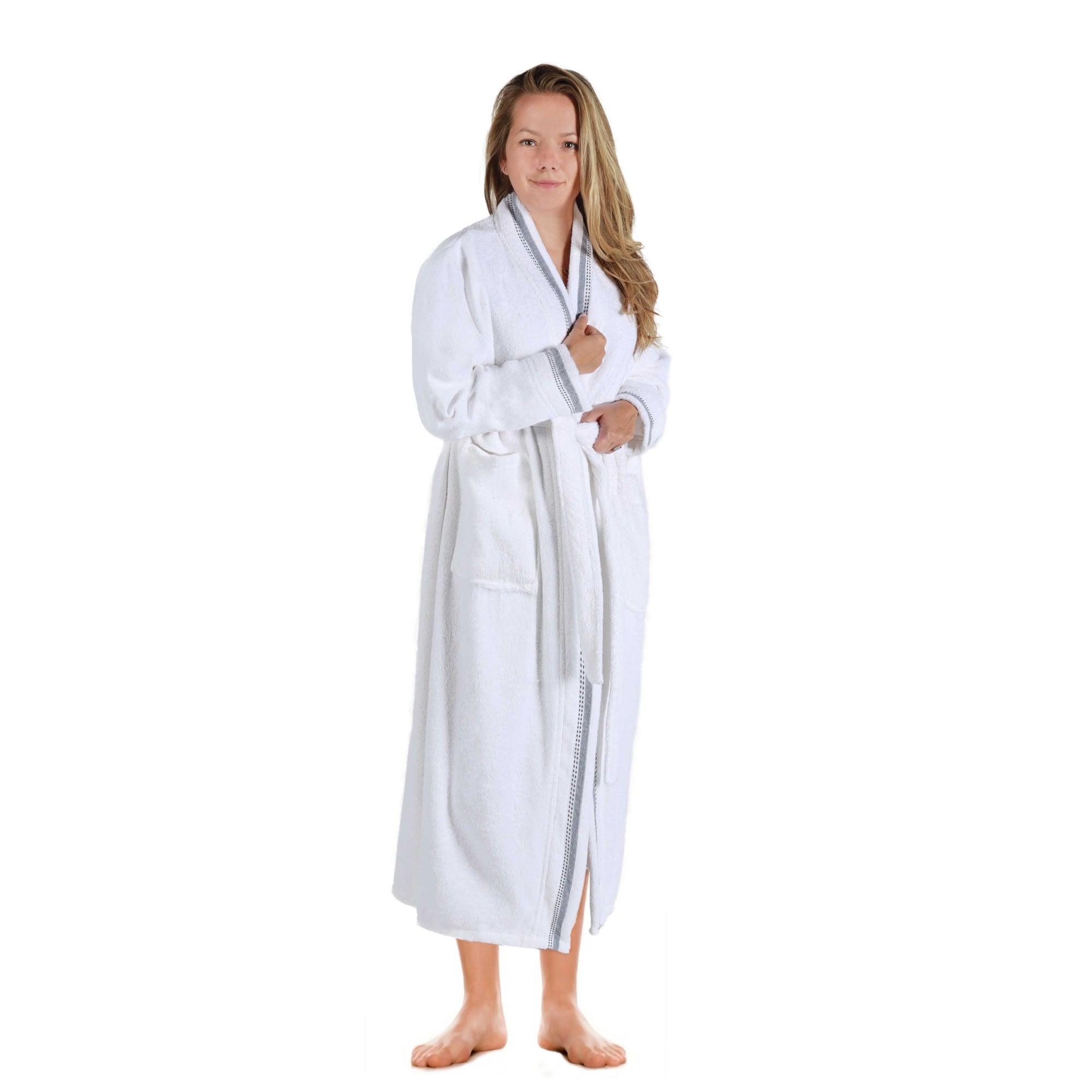 Turkish Cotton Terry Kimono Embroidered Super-Soft Unisex Bathrobe