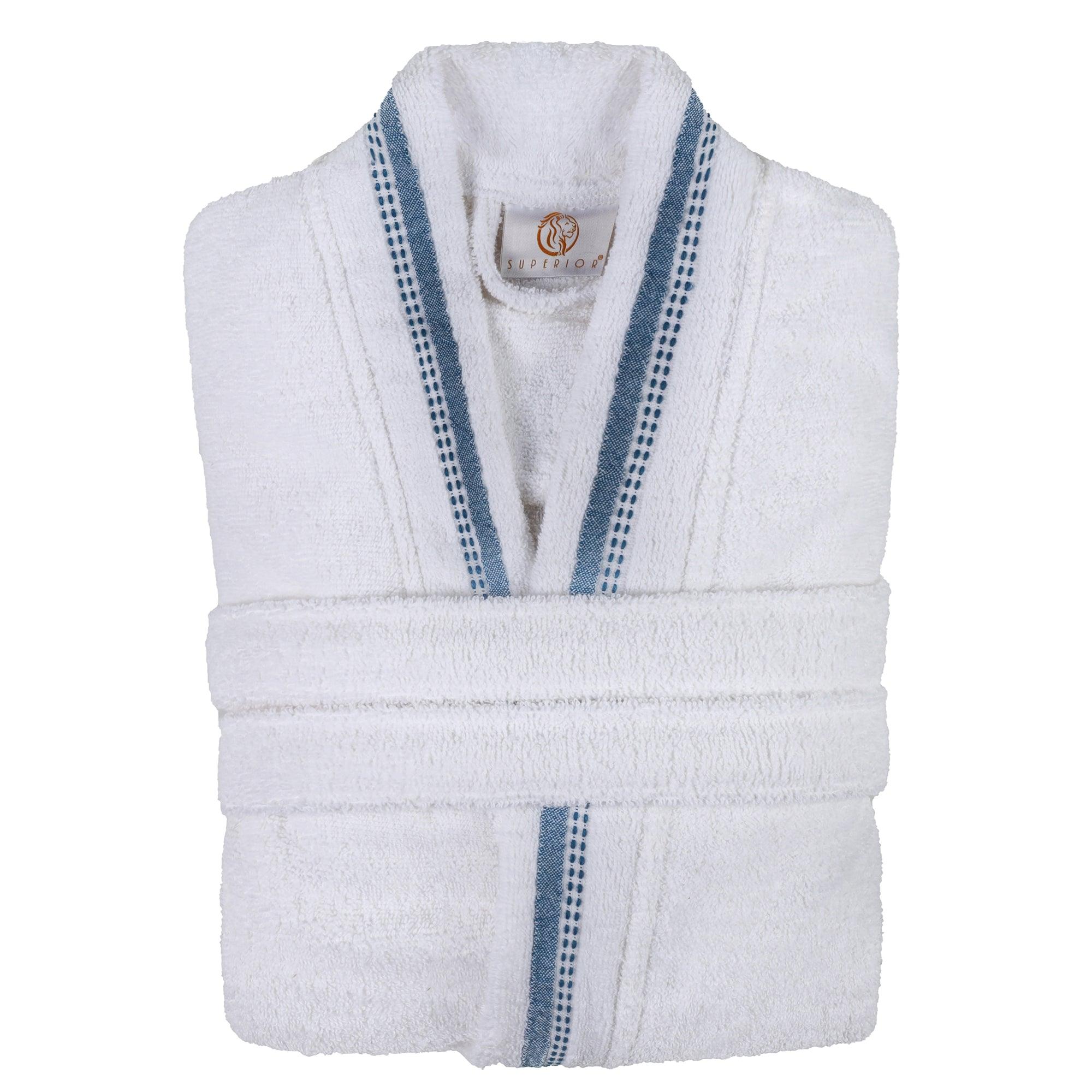 Turkish Cotton Terry Kimono Embroidered Super-Soft Unisex Bathrobe