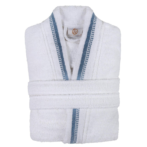 Turkish Cotton Terry Kimono Embroidered Super-Soft Unisex Bathrobe