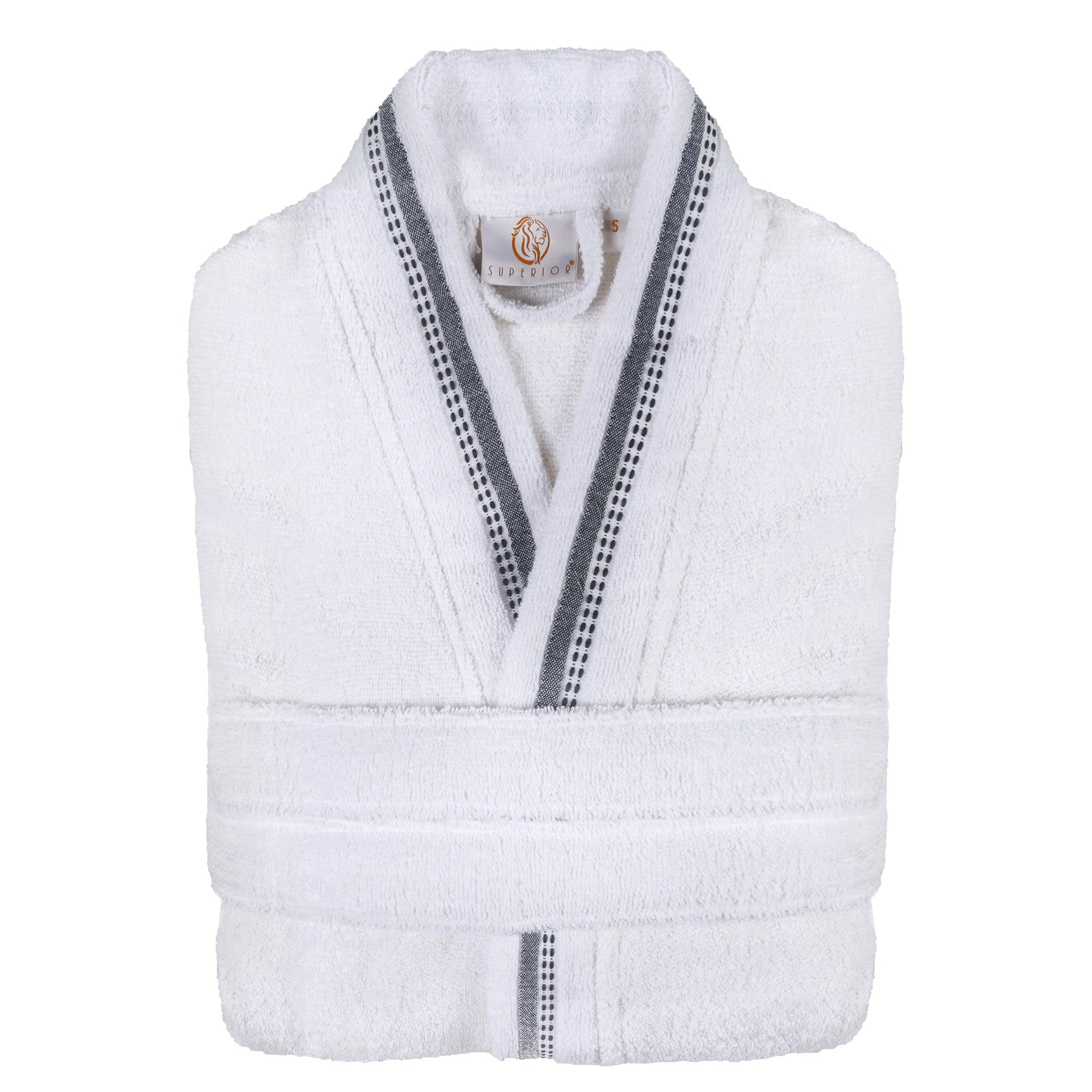 Turkish Cotton Terry Kimono Embroidered Super-Soft Unisex Bathrobe