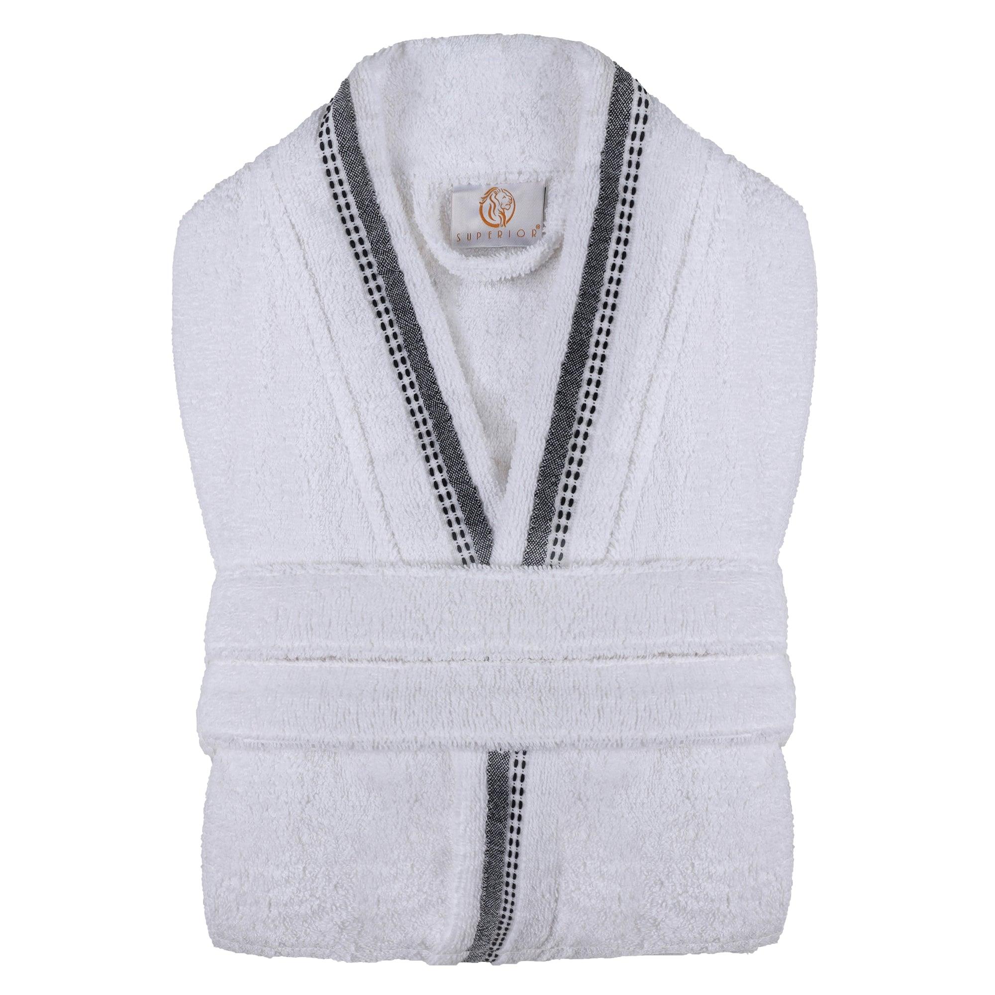 Turkish Cotton Terry Kimono Embroidered Super-Soft Unisex Bathrobe