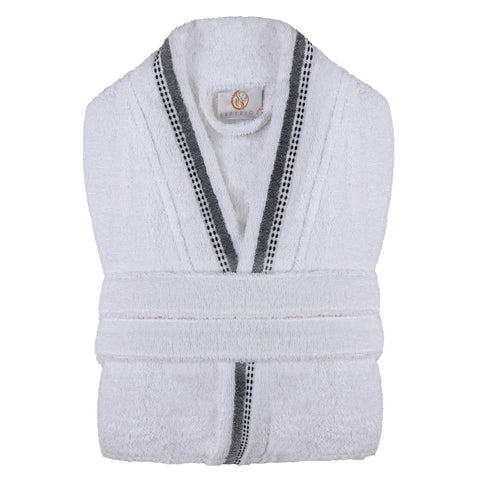 Turkish Cotton Terry Kimono Embroidered Super-Soft Unisex Bathrobe