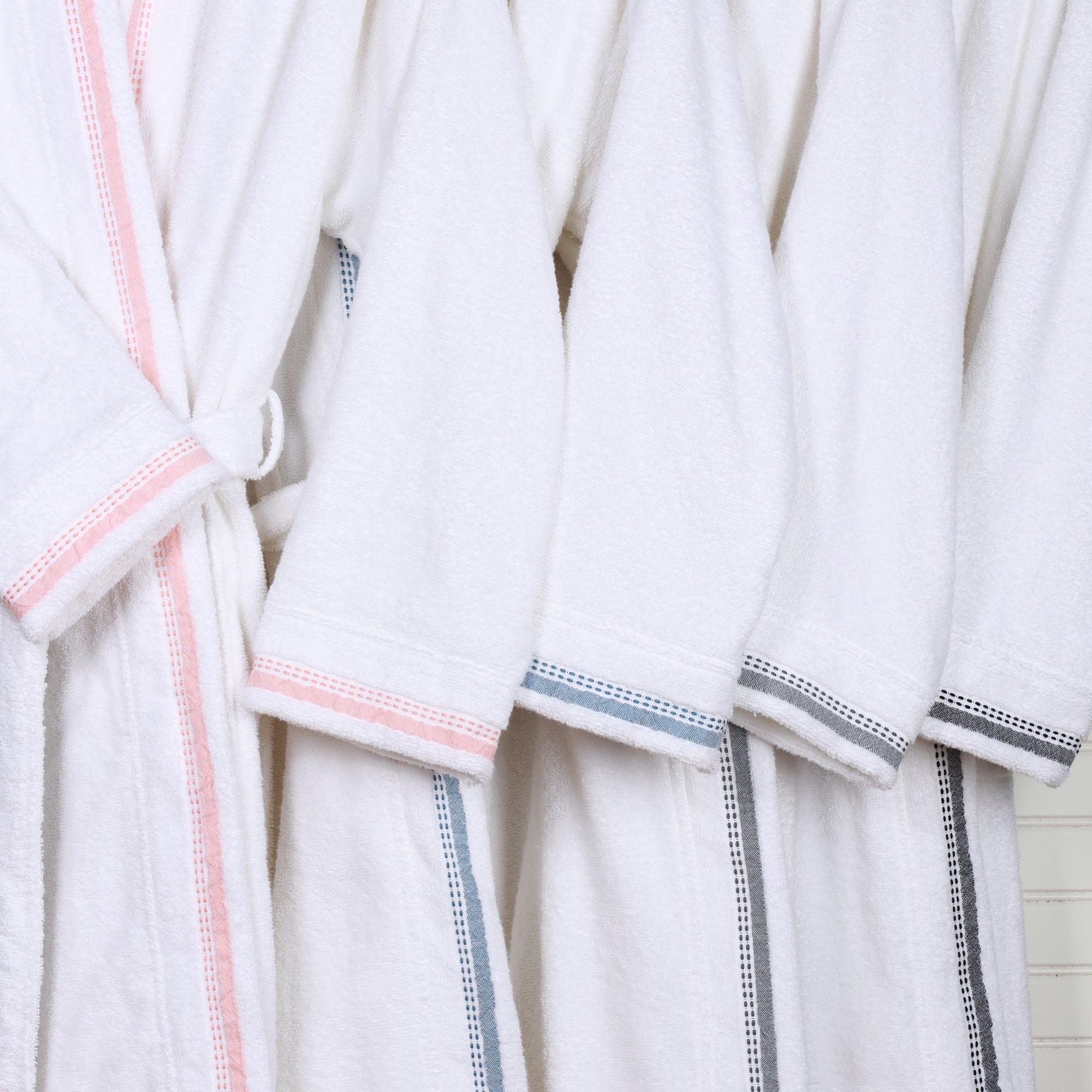 Turkish Cotton Terry Kimono Embroidered Super-Soft Unisex Bathrobe
