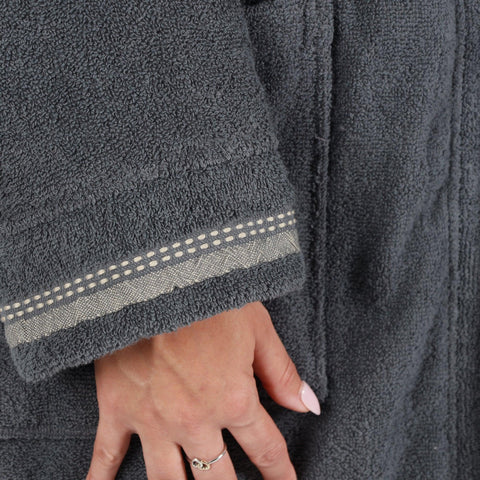 Turkish Cotton Terry Kimono Embroidered Super-Soft Unisex Bathrobe