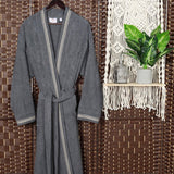 Turkish Cotton Terry Kimono Embroidered Super-Soft Unisex Bathrobe