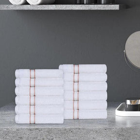 Turkish Cotton Ultra Plush Absorbent Solid 12-Piece Face Towel Set