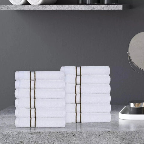 Ultra Plush Turkish Cotton Face Towels – 12 Piece