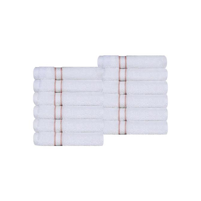 Turkish Cotton Ultra Plush Absorbent Solid 12-Piece Face Towel Set