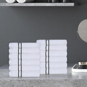Turkish Cotton Ultra Plush Absorbent Solid 12-Piece Face Towel Set