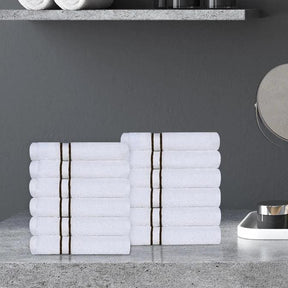 Turkish Cotton Ultra Plush Absorbent Solid 12-Piece Face Towel Set