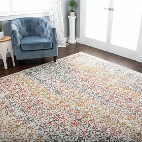 Ulani Distressed Modern Damask Indoor Area Rug Or Runner Bone