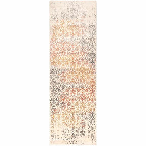 Ulani Distressed Modern Damask Indoor Area Rug Or Runner Bone