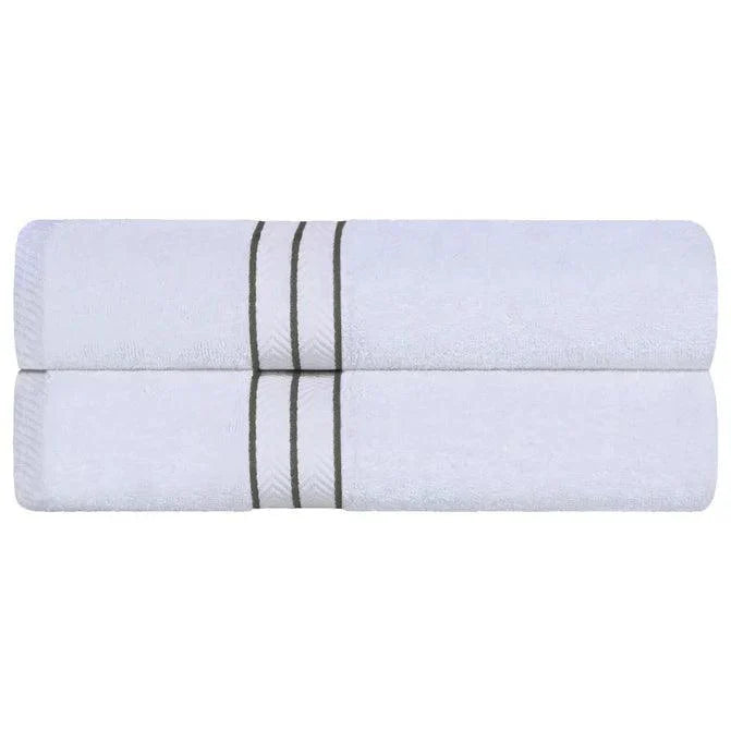 Ultra Plush Turkish Cotton Absorbent Solid 2 Piece Bath Sheet Set