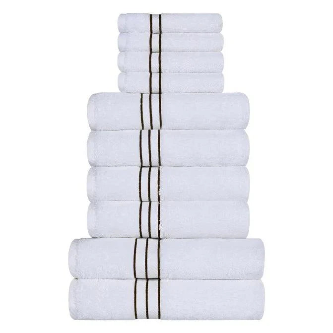 Ultra-Plush Turkish Cotton Absorbent Solid Assorted 10 Piece Towel Set