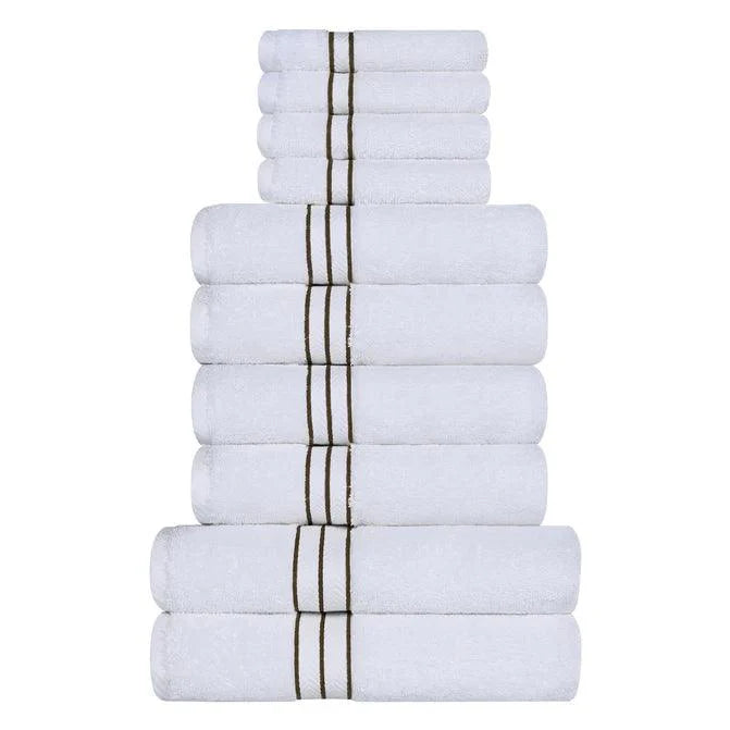 Ultra-Plush Turkish Cotton Absorbent Solid Assorted 10 Piece Towel Set
