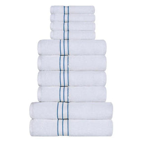 Ultra-Plush Turkish Cotton Absorbent Solid Assorted 10 Piece Towel Set