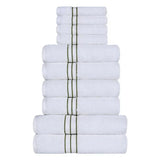 Ultra-Plush Turkish Cotton Absorbent Solid Assorted 10 Piece Towel Set