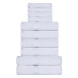 Ultra-Plush Turkish Cotton Absorbent Solid Assorted 10 Piece Towel Set