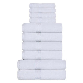Ultra-Plush Turkish Cotton Absorbent Solid Assorted 10 Piece Towel Set
