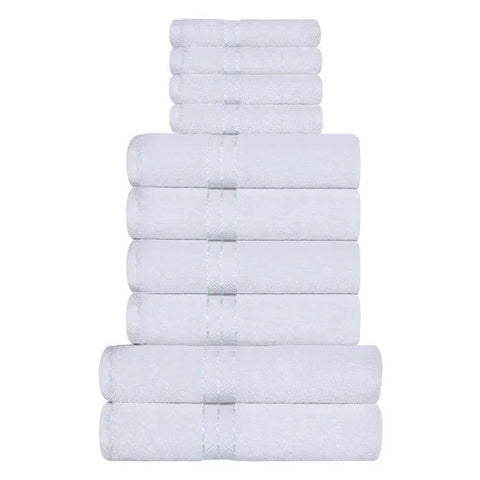 Ultra-Plush Turkish Cotton Absorbent Solid Assorted 10 Piece Towel Set