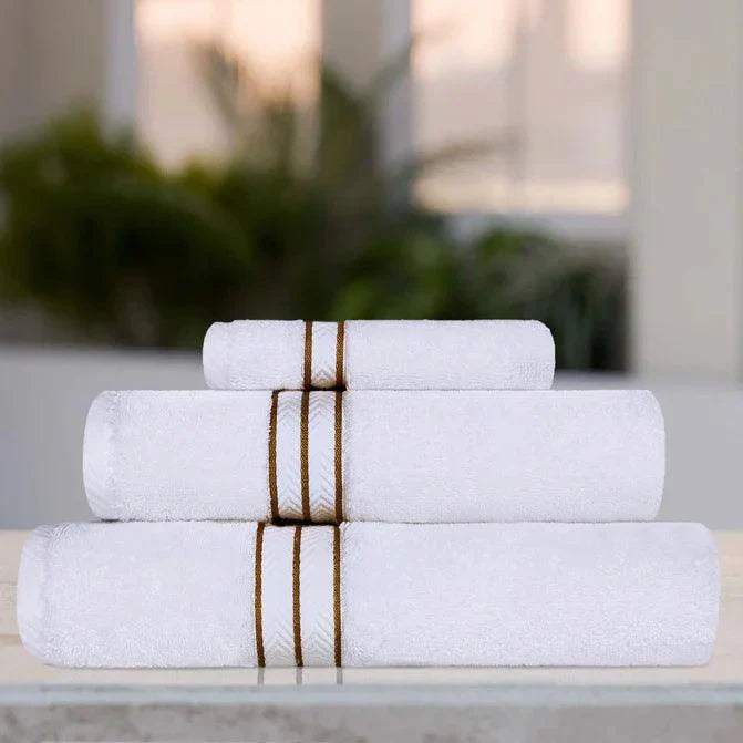 Ultra-Plush Turkish Cotton Absorbent Solid Assorted 3 Piece Towel Set