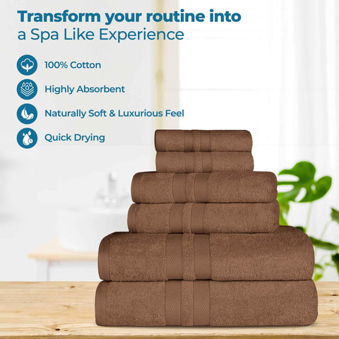 Ultra-Soft Cotton Absorbent Quick-Drying 12 Piece Assorted Towel Set