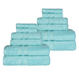 Ultra-Soft Cotton Absorbent Quick-Drying 12 Piece Assorted Towel Set
