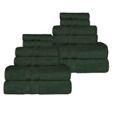 Ultra-Soft Cotton Absorbent Quick-Drying 12 Piece Assorted Towel Set
