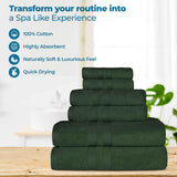 Ultra-Soft Cotton Absorbent Quick-Drying 12 Piece Assorted Towel Set