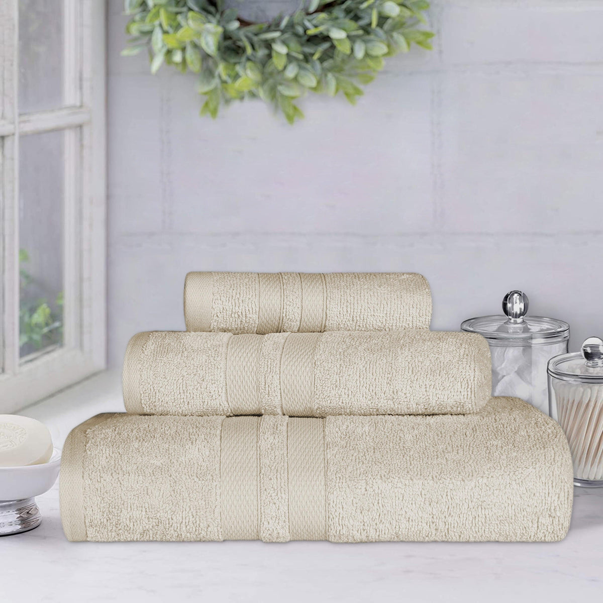 Ultra-Soft Cotton Absorbent Quick-Drying 3 Piece Towel Set