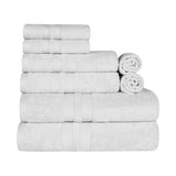 Ultra-Soft Cotton Absorbent Quick-Drying Solid 8 Piece Towel Set