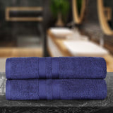 Ultra-Soft Cotton Absorbent Quick-Drying Solid Bath Sheet Set of 2
