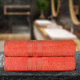 Ultra-Soft Cotton Absorbent Quick-Drying Solid Bath Sheet Set of 2