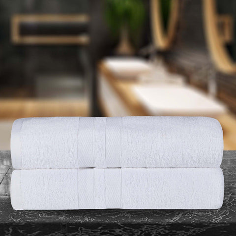 Ultra-Soft Cotton Absorbent Quick-Drying Solid Bath Sheet Set of 2