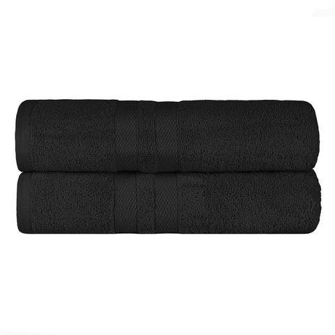 Ultra-Soft Cotton Absorbent Quick-Drying Solid Bath Sheet Set of 2