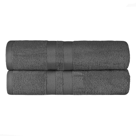 Ultra-Soft Cotton Absorbent Quick-Drying Solid Bath Sheet Set of 2