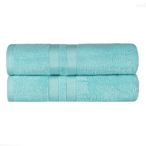 Ultra-Soft Cotton Absorbent Quick-Drying Solid Bath Sheet Set of 2