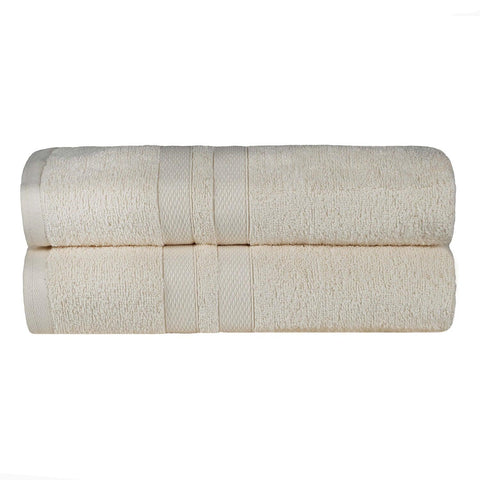 Ultra-Soft Cotton Absorbent Quick-Drying Solid Bath Sheet Set of 2