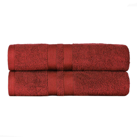 Ultra-Soft Cotton Absorbent Quick-Drying Solid Bath Sheet Set of 2