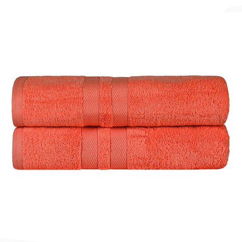 Ultra-Soft Cotton Absorbent Quick-Drying Solid Bath Sheet Set of 2