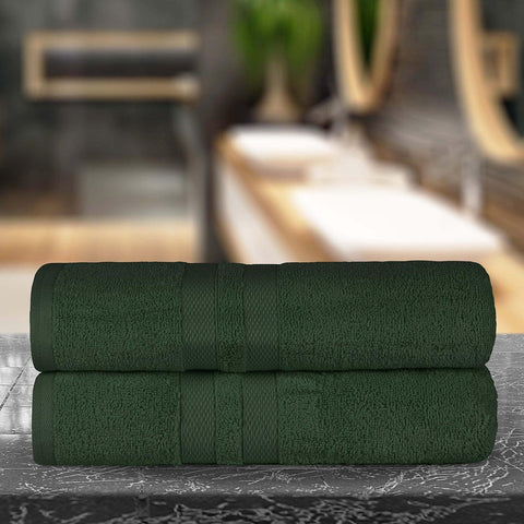 Ultra-Soft Cotton Absorbent Quick-Drying Solid Bath Sheet Set of 2