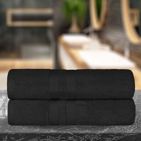 Ultra-Soft Cotton Absorbent Quick-Drying Solid Bath Sheet Set of 2