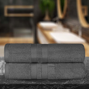 Ultra-Soft Cotton Absorbent Quick-Drying Solid Bath Sheet Set of 2
