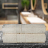 Ultra-Soft Cotton Absorbent Quick-Drying Solid Bath Sheet Set of 2