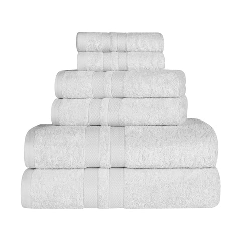 Ultra Soft Cotton Absorbent Solid Assorted 6 Piece Towel Set