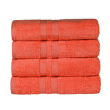 Ultra Soft Cotton Absorbent Solid Bath Towel Set of 4