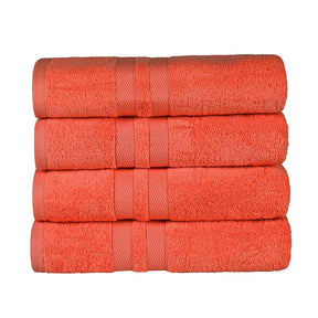 Ultra Soft Cotton Absorbent Solid Bath Towel Set of 4